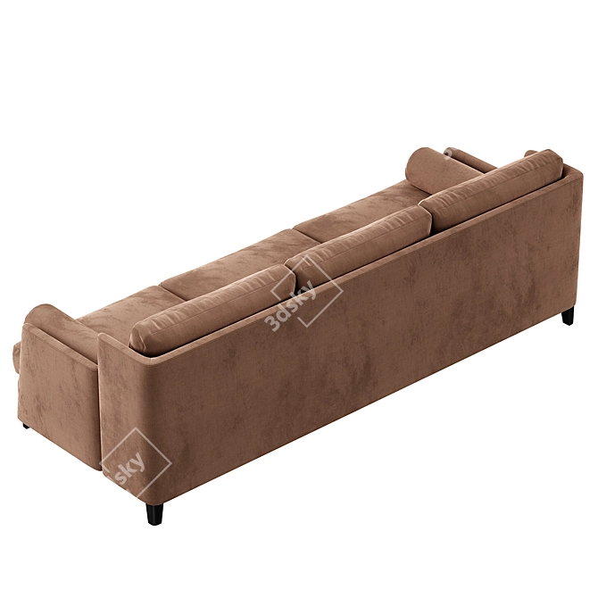 Polo Sofaclub: Stylish 3-Seater Sofa 3D model image 5