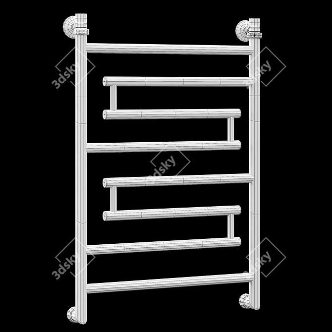 Elegant Black Heated Towel Rail 3D model image 4