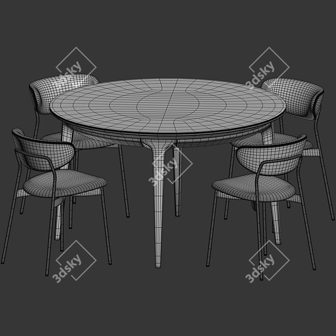 Elegant Marble Dining Set 3D model image 3