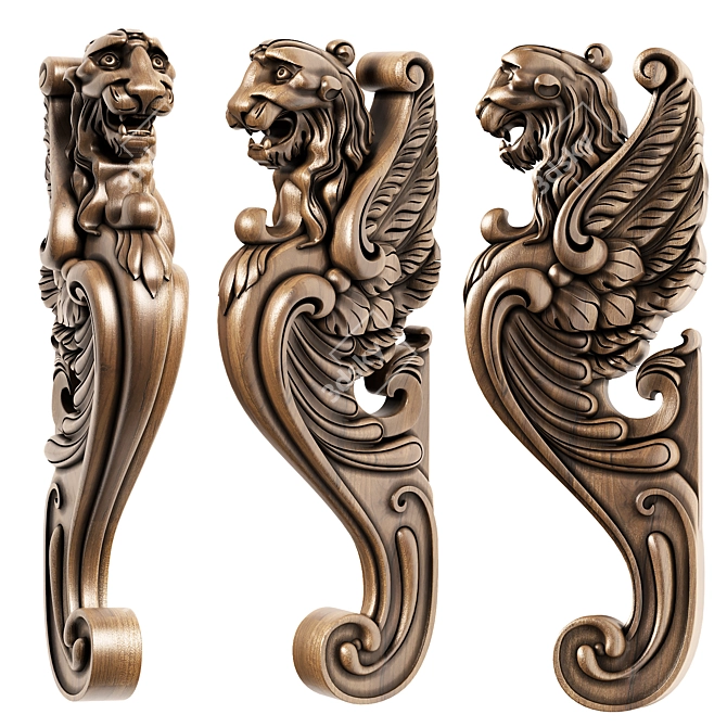 Carved Column for Staircase 3D model image 1