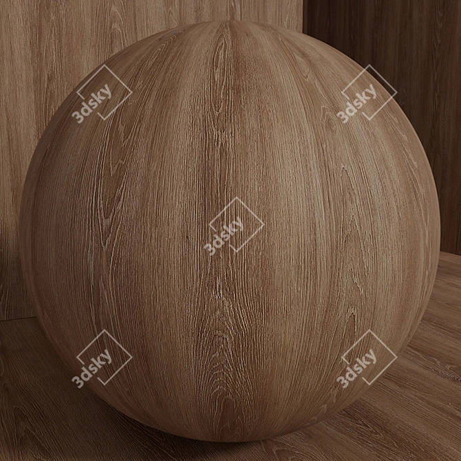 Seamless Oak Wood Material Set 3D model image 3