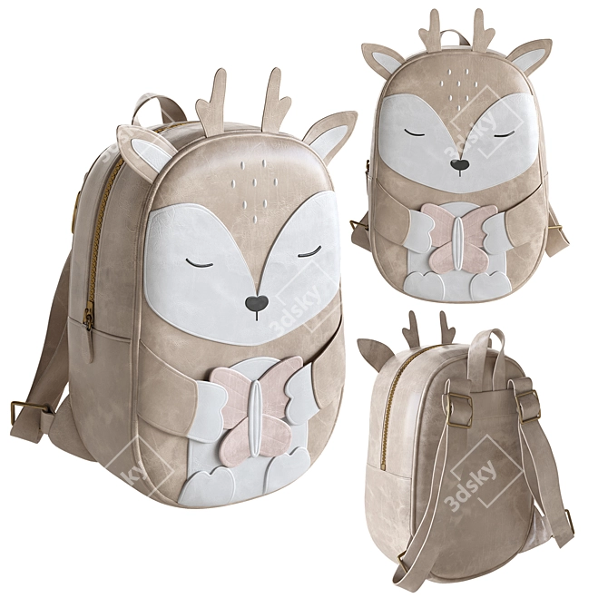 Children's Animal Backpack Set 3D model image 2