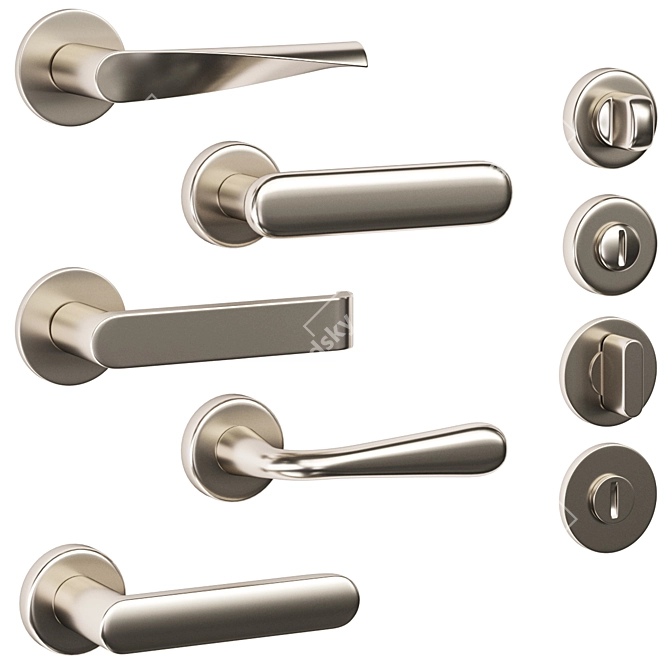 Olivari Set of 5 Handles 3D model image 3