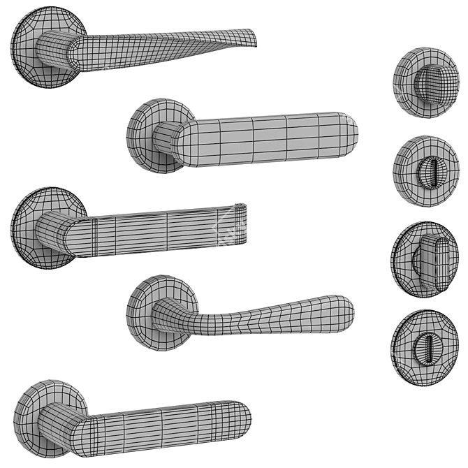 Olivari Set of 5 Handles 3D model image 4