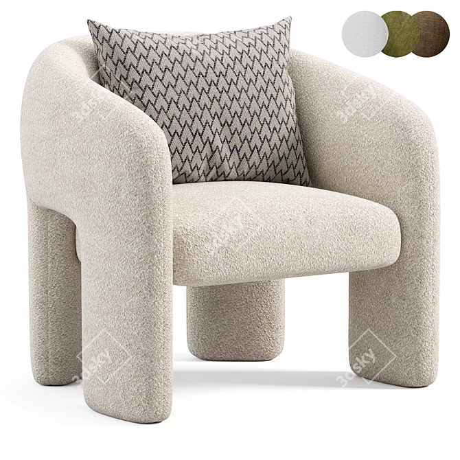 Contemporary Bold Armchair Design 3D model image 1