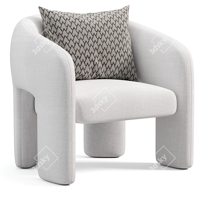 Contemporary Bold Armchair Design 3D model image 4