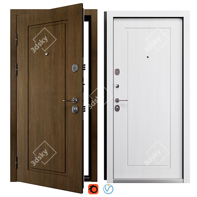 Alen Staller Metal Entry Door 3D model image 1