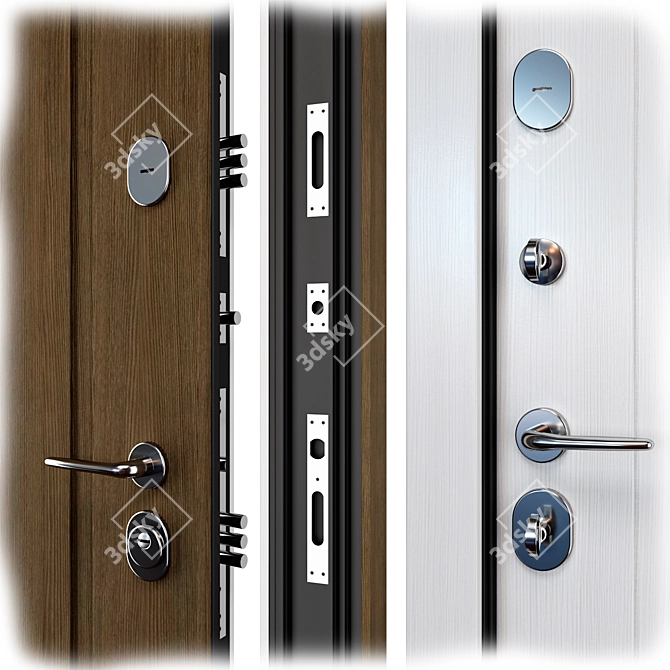 Alen Staller Metal Entry Door 3D model image 2