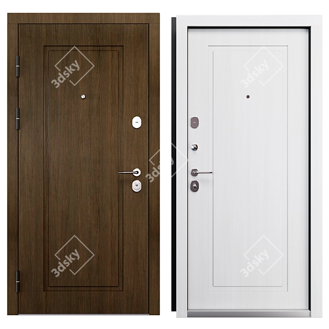 Alen Staller Metal Entry Door 3D model image 3
