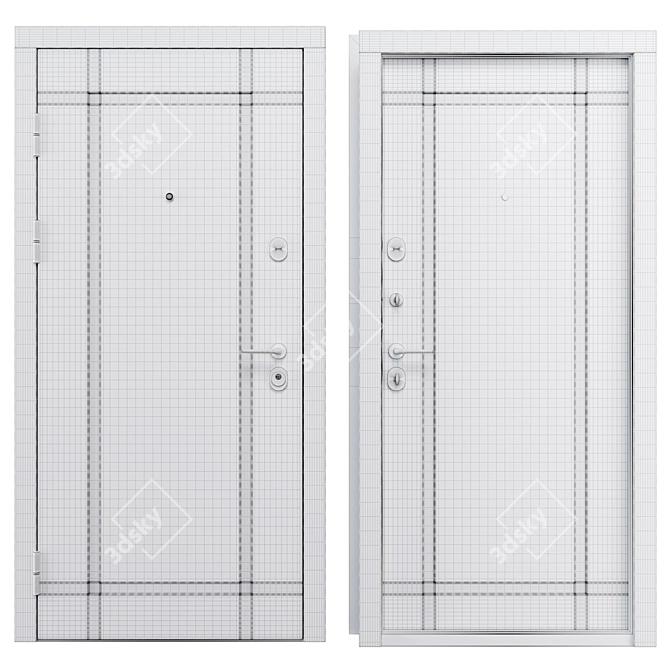 Alen Staller Metal Entry Door 3D model image 4