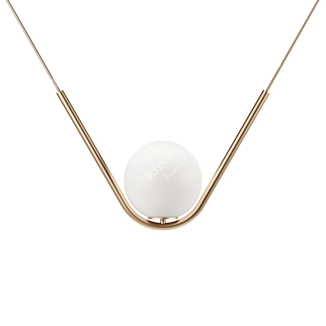 Elegant PERLE 1 Light Fixture 3D model image 2