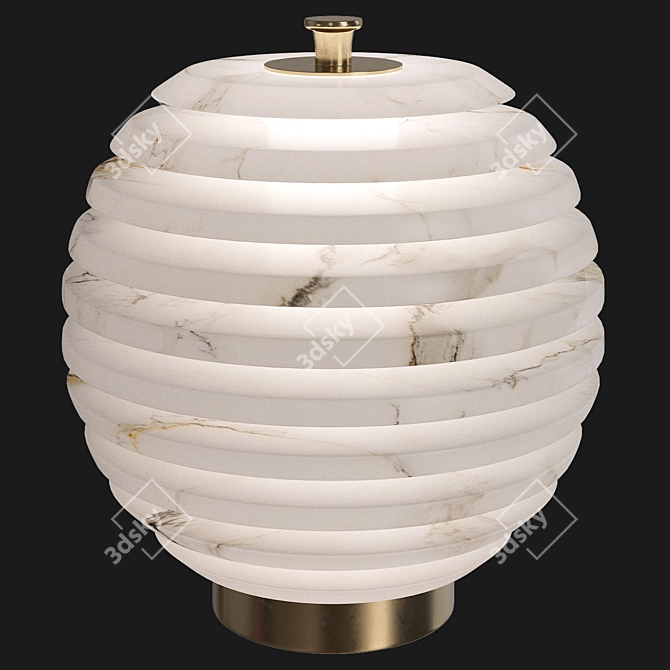 Marble Metal Table Lamp 3D model image 2