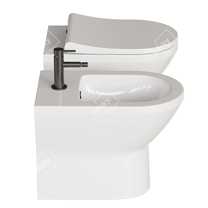 Integra Ceramic Bathroom WC Set 3D model image 2