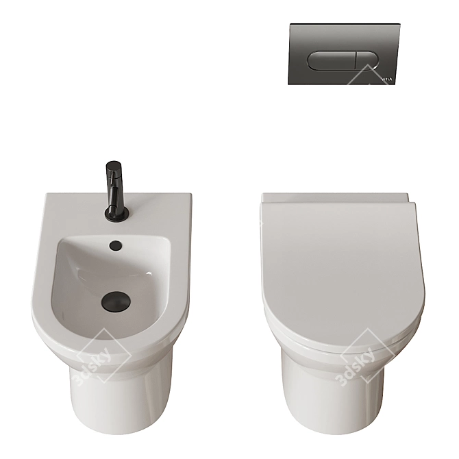 Integra Ceramic Bathroom WC Set 3D model image 4