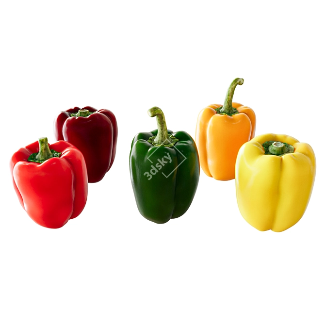 Texture-Ready Pepper Kitchen Decor 3D model image 1