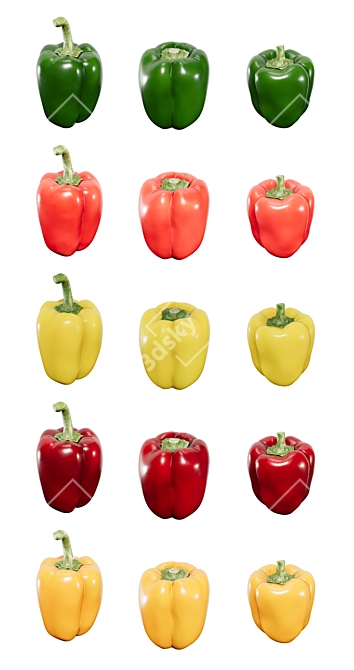 Texture-Ready Pepper Kitchen Decor 3D model image 3