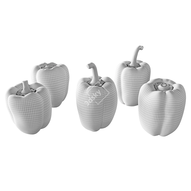 Texture-Ready Pepper Kitchen Decor 3D model image 5