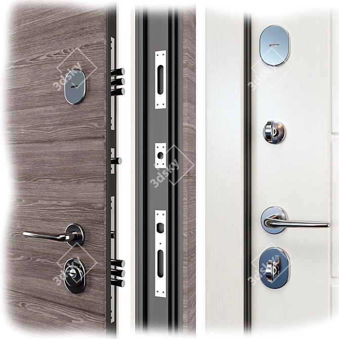 Munich Metal Entry Door 3D model image 2