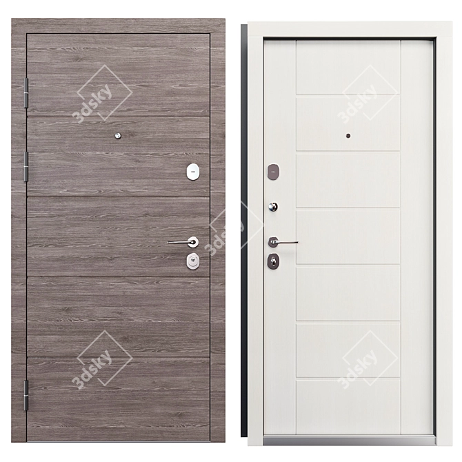 Munich Metal Entry Door 3D model image 3