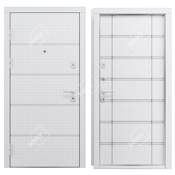 Munich Metal Entry Door 3D model image 4