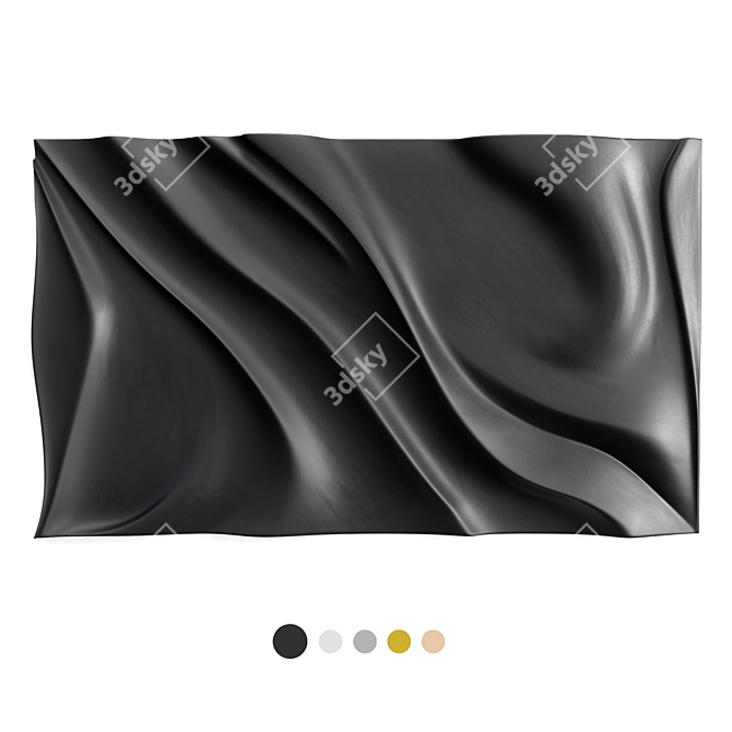 Sleek Wave Design Wall Art 3D model image 7