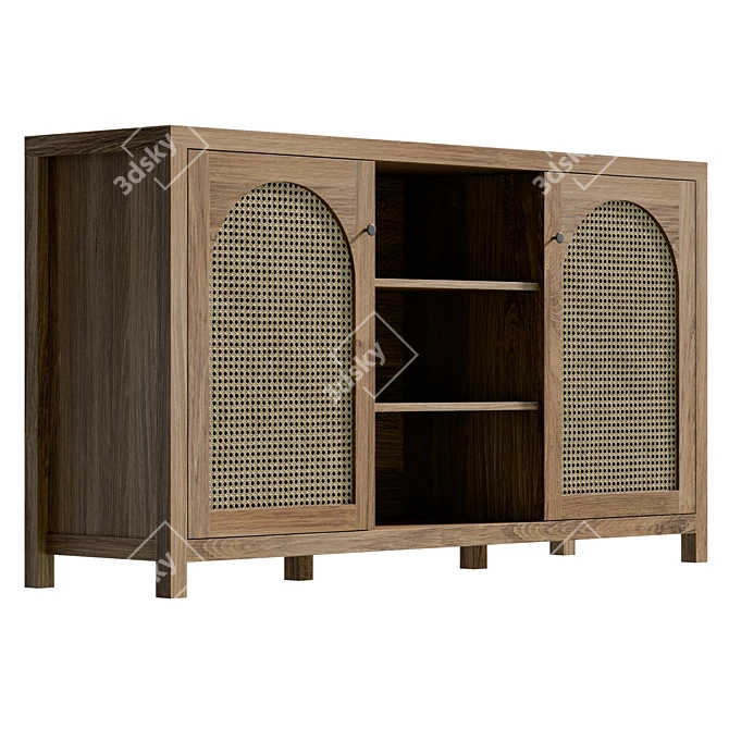 Modern UV-Mapped 58" Sideboard 3D model image 4