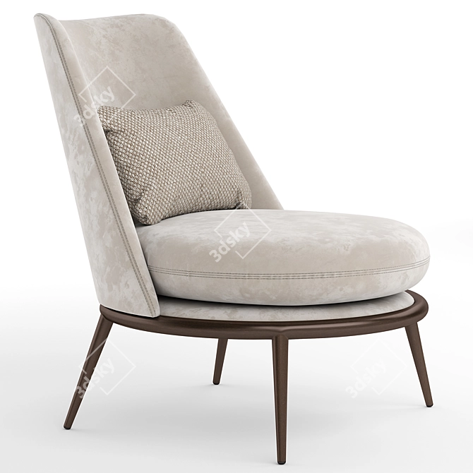 Elegant Aurora Armchair by Cantori 3D model image 5