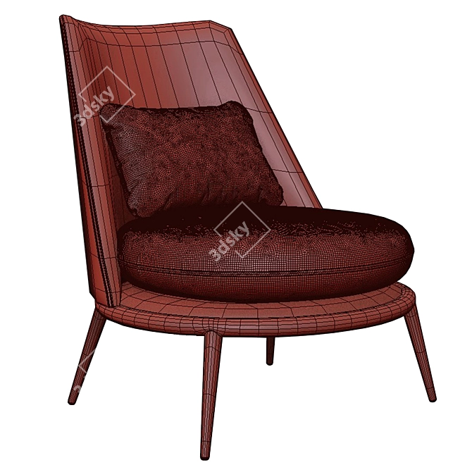 Elegant Aurora Armchair by Cantori 3D model image 9