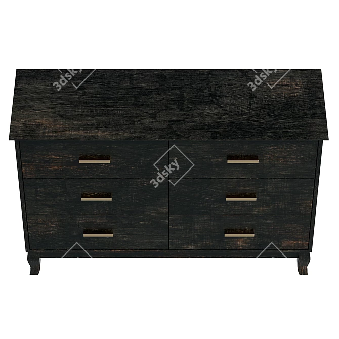 Ingvar 6-Drawer Dresser with UV-Textured Finish 3D model image 3