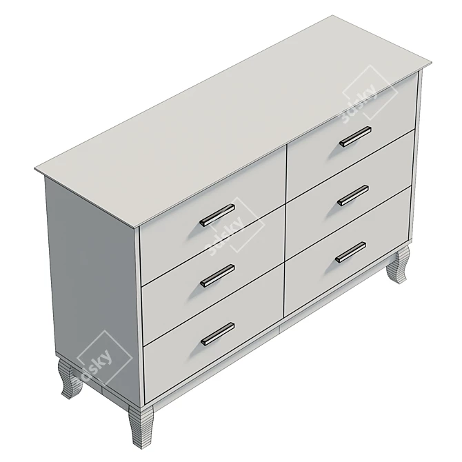 Ingvar 6-Drawer Dresser with UV-Textured Finish 3D model image 6