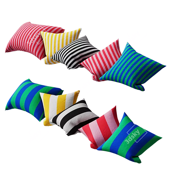 Hakola Pillow Set with Mixprints 3D model image 3