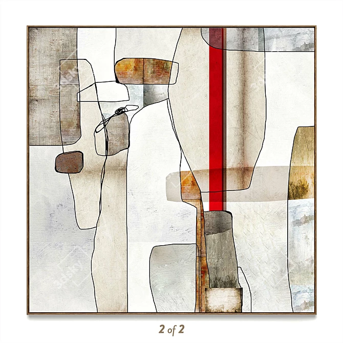 Texture Square Photo Frames Set 3D model image 2