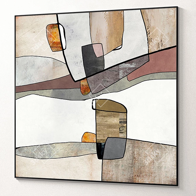 Texture Square Photo Frames Set 3D model image 5