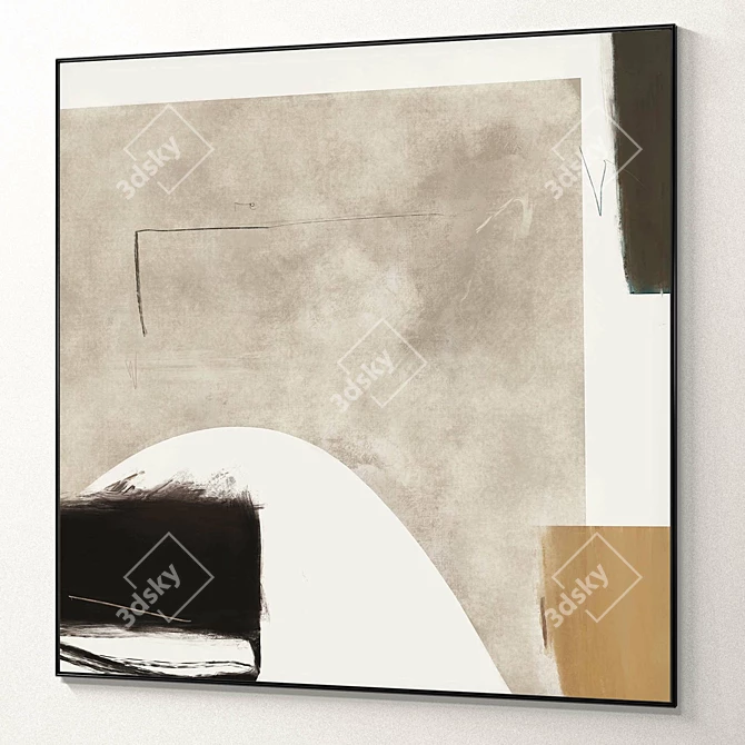 Textured Plaster Square Photo Frames 3D model image 6