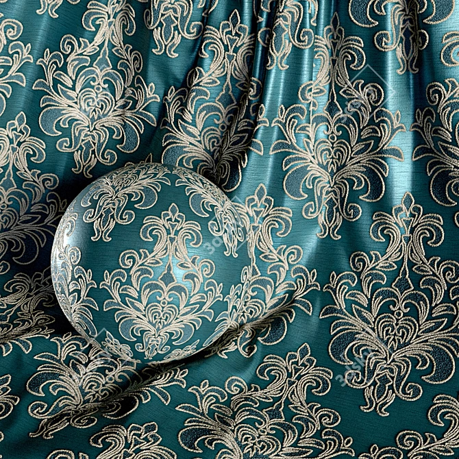 Damask Jacquard Brocade Fabric Set 3D model image 3