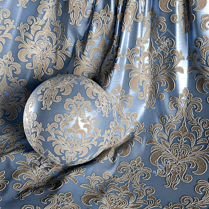 Damask Jacquard Brocade Fabric Set 3D model image 4