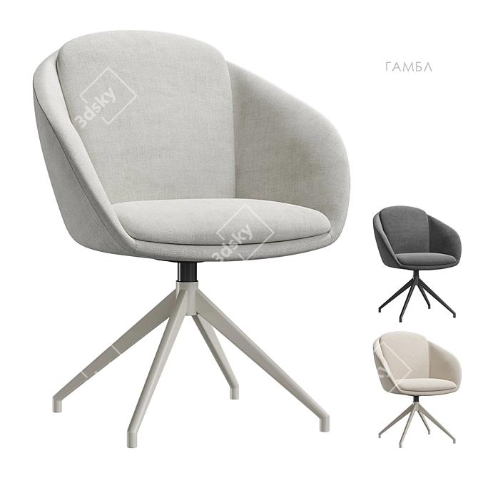  Scandi Style Upholstered Dining Chair 3D model image 1