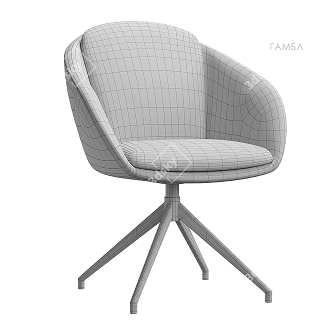  Scandi Style Upholstered Dining Chair 3D model image 4
