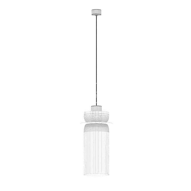Modern Amber Glass Pendant Light 3D model image 2
