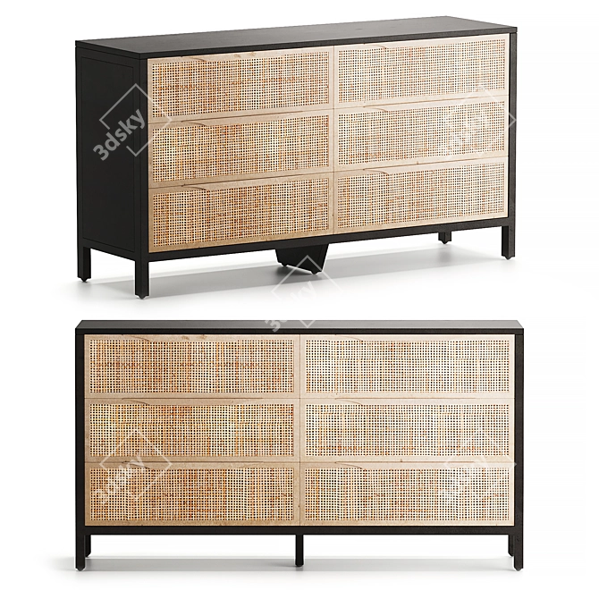 Contemporary Drawer Dresser by BD Studio 3D model image 3