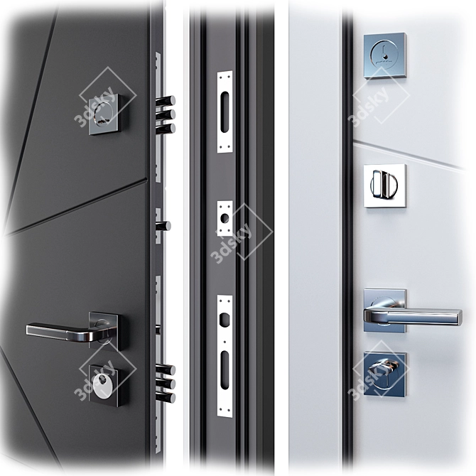 Staller 3K TR4 Metal Entry Door 3D model image 2