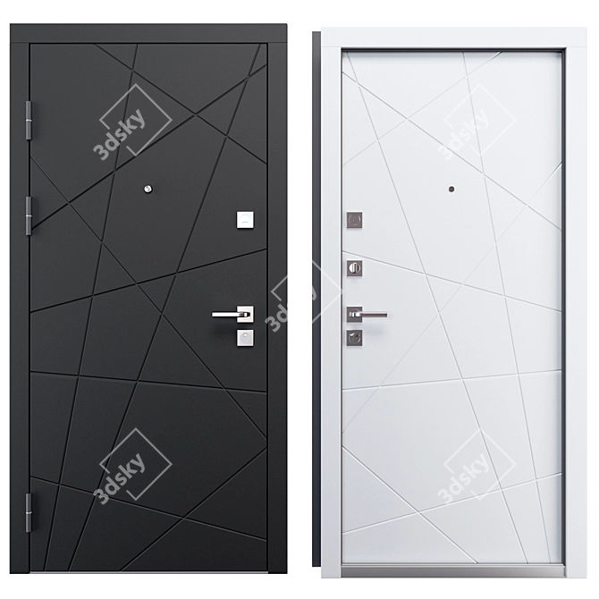 Staller 3K TR4 Metal Entry Door 3D model image 3
