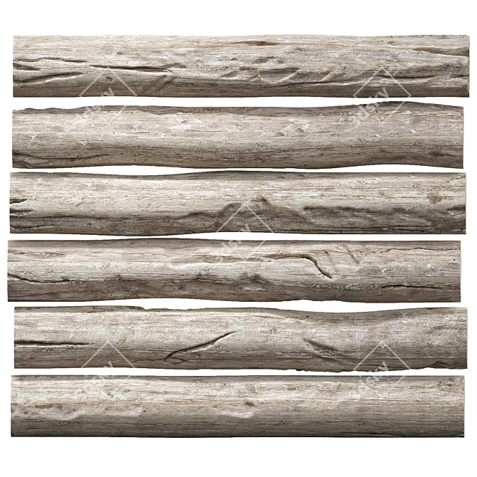 Rustic Wood Logs Set 16 3D model image 3