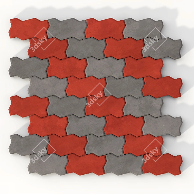 Geometric Paving Textured Material 3D model image 3