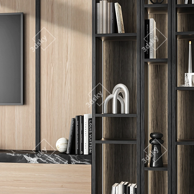 Modern TV Wall Mount Set 3D model image 3