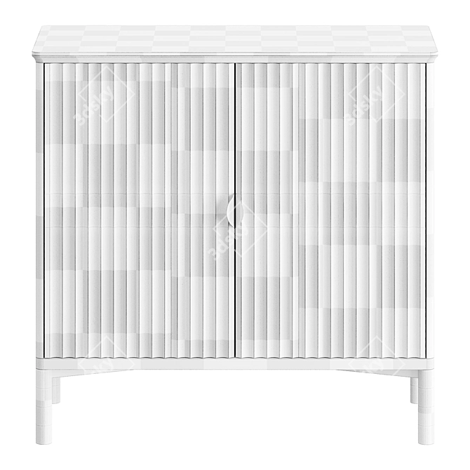 Elegant Olive Reeded Cabinet 3D model image 4