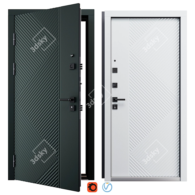 Staller TR3 Metal Entry Door 3D model image 1