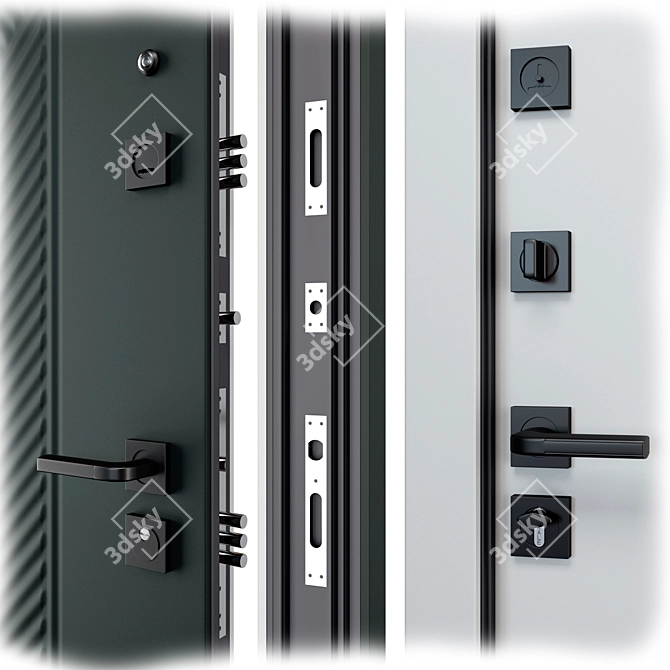Staller TR3 Metal Entry Door 3D model image 2