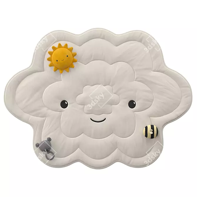 Soft Cotton Kids Mat with Toys 3D model image 3