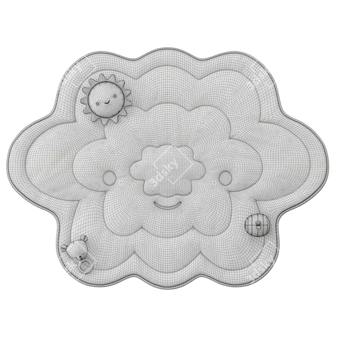 Soft Cotton Kids Mat with Toys 3D model image 4